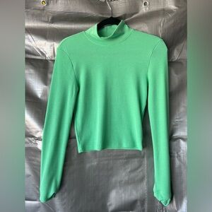 Green ribbed long sleeve